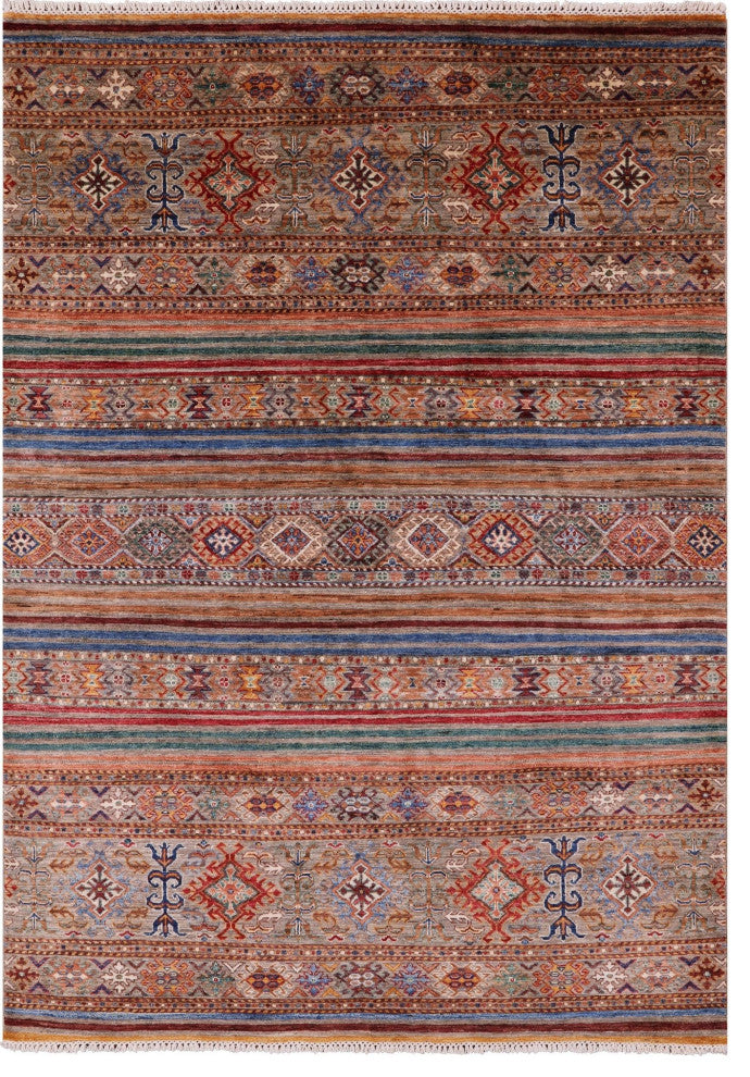 Handmade Khorjin Super Kazak Rug 5' 7" X 8' 0" Q11271