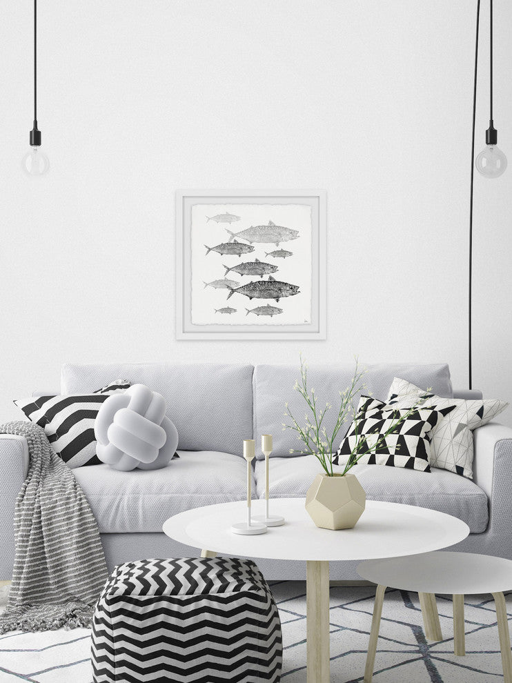 "Freshwater Fish" Framed Painting Print, 12"x12"