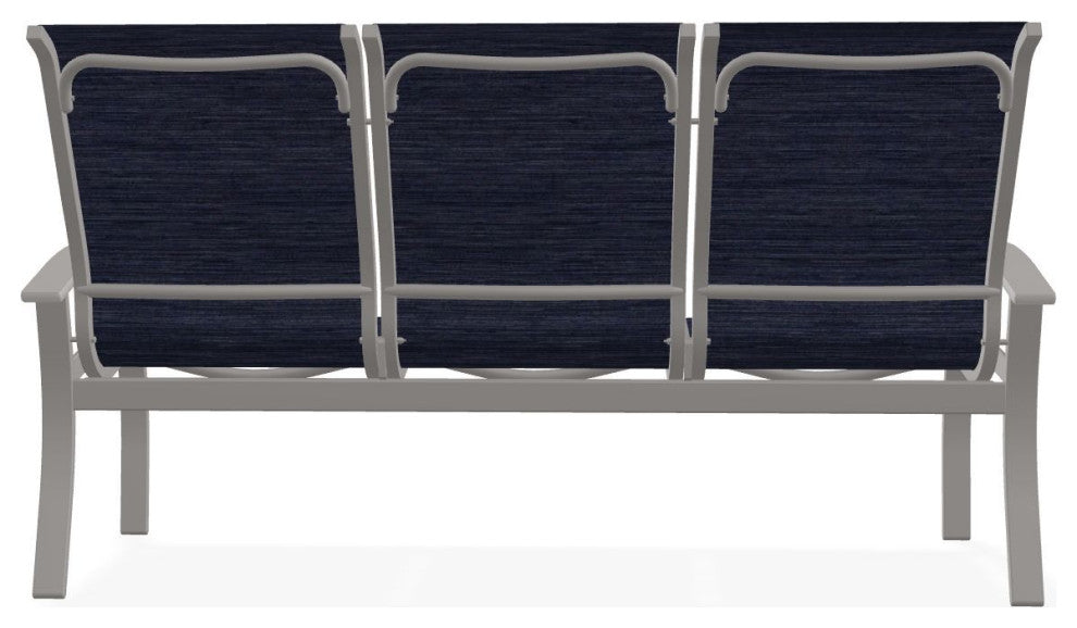 Belle Isle Sling 3-Seat Outdoor Sofa, Collect Indigo/Warm Gray