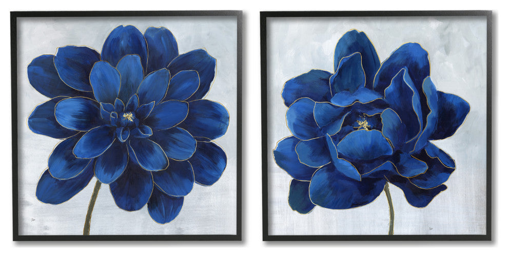 Bold Royal Blue Florals Blooming Chic Petal Flower,24 x 24