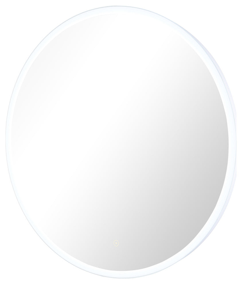 Round Frameless Backlit LED Anti-fog Bathroom Vanity Mirror, 32"x32"