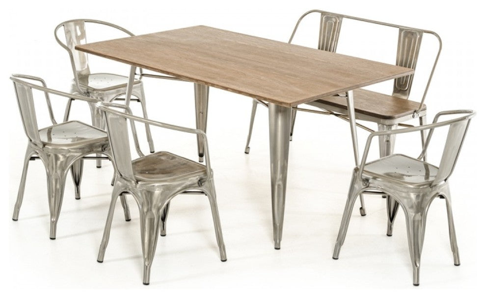 Modrest Ford Modern Wood Dining Table, Gray