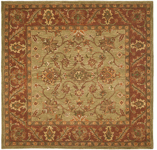 Safavieh Golden Jaipur Gj250A Rug, Green/Rust, 6'0"x6'0" Round