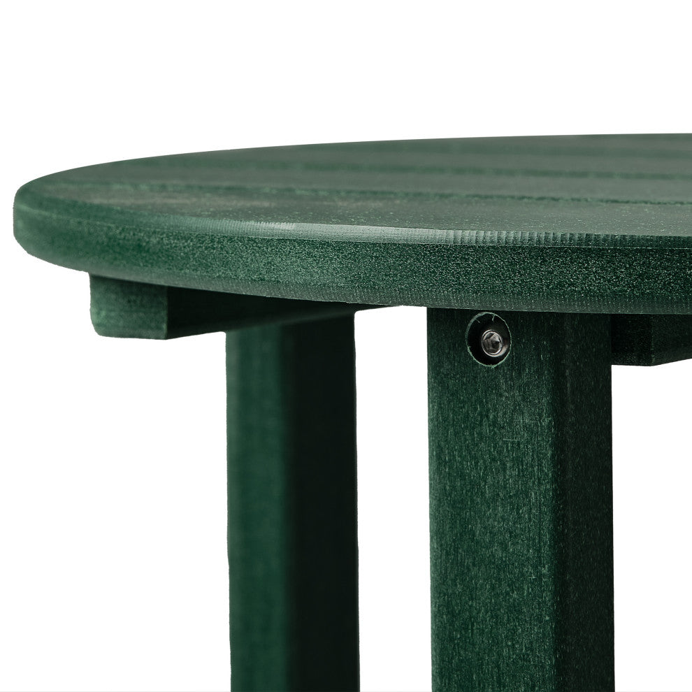 Adirondack Round Outdoor Side Table, Dark Green