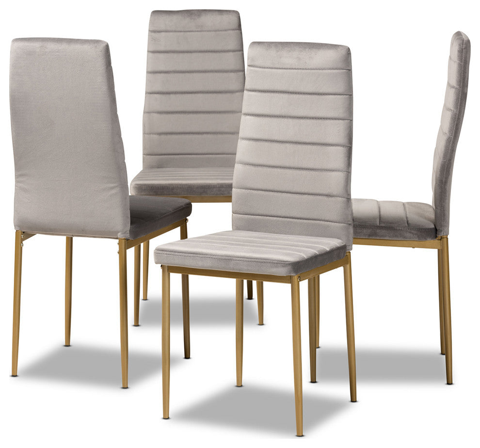 Seal Glamour 4-Piece Dining Chairs, Gray