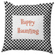 Happy Haunting Checks Accent Pillow, Black, 20"x20"