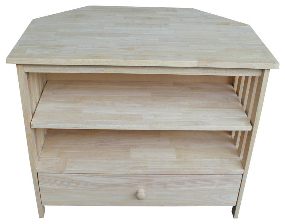 Mission Corner Entertainment / TV Stand, Unfinished