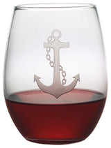 Anchor Stemless Wine Glasses, Set of 4
