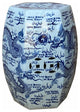Chinese Blue & White Porcelain Hexagon Double Dragons Table Stool Hcs7004