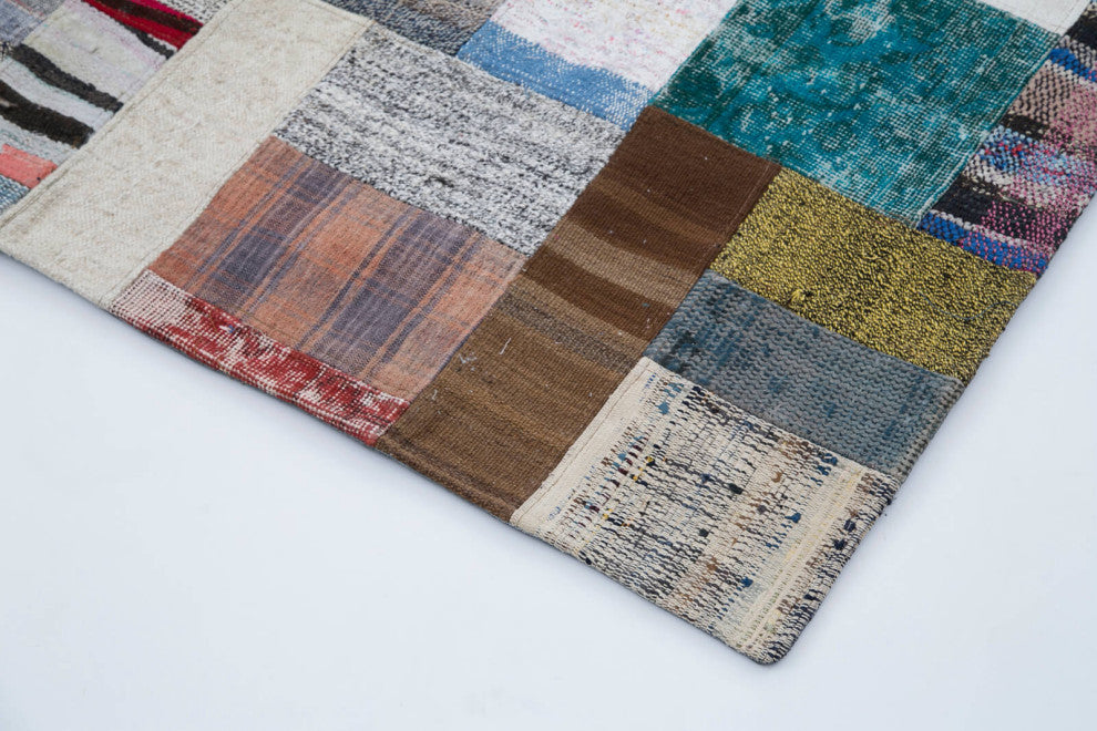 Rug N Carpet - Handmade Anatolian 6' 7'' x 9' 10'' Tribal Patchwork Kilim Rug