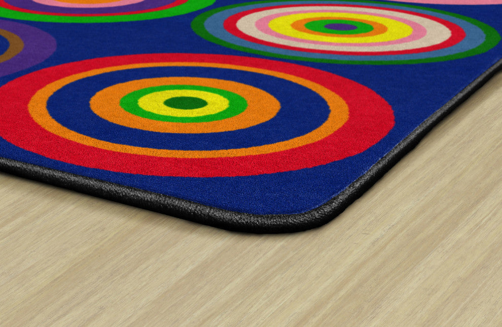 Flagship Carpets VA159-58A 10'9 X 13'2 Color Rings Indigo Learning Rug, Seats 35