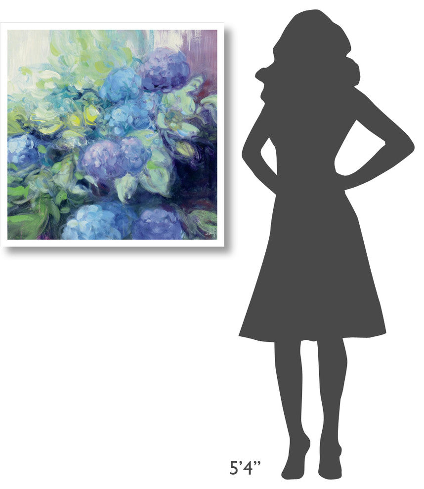 "Bright Hydrangea III" Digital Paper Print by Julia Purinton, 32"x32"