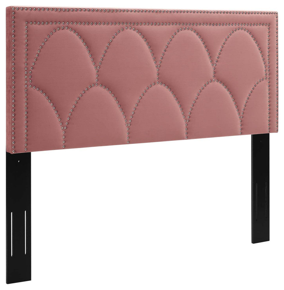 Greta Performance Velvet Twin Headboard, Dusty Rose