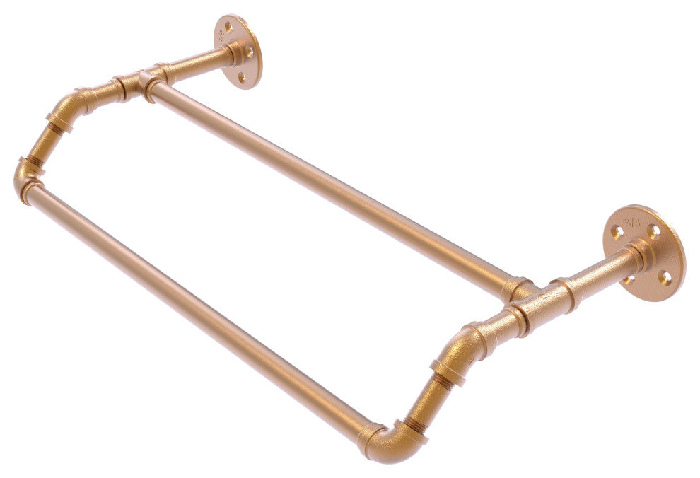 Pipeline Double Towel Bar, Brushed Bronze, 18"