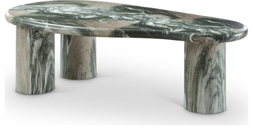 Sassari Finished Concrete Indoor/Outdoor Coffee Table, Green Finish