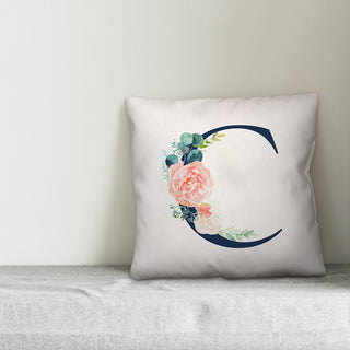 Floral Monogram C 18x18 Indoor/Outdoor Pillow