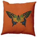 Colorful Swallowtail Polyester Indoor Pillow, Perfect Orange, 26"x26"