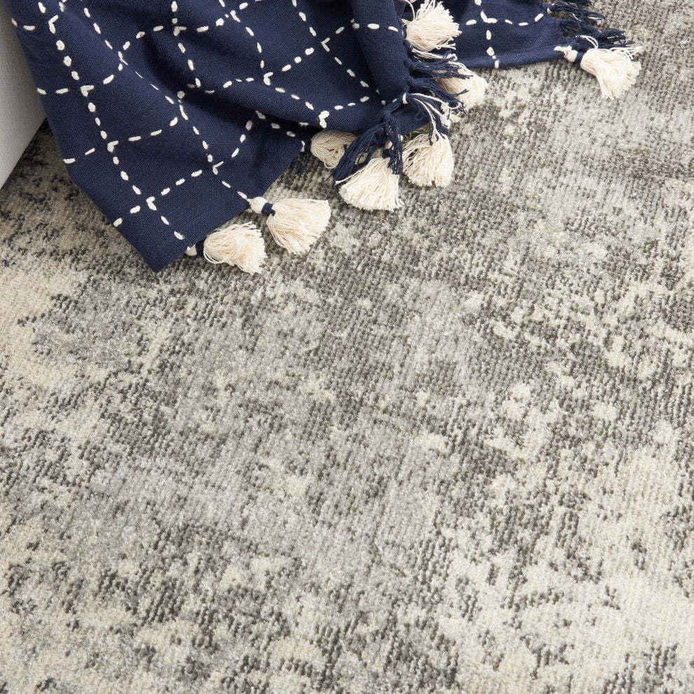 Nourison Passion 9' x 12' Charcoal Ivory Modern Indoor Area Rug