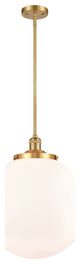 Beacon Pendant, Satin Gold, Matte White