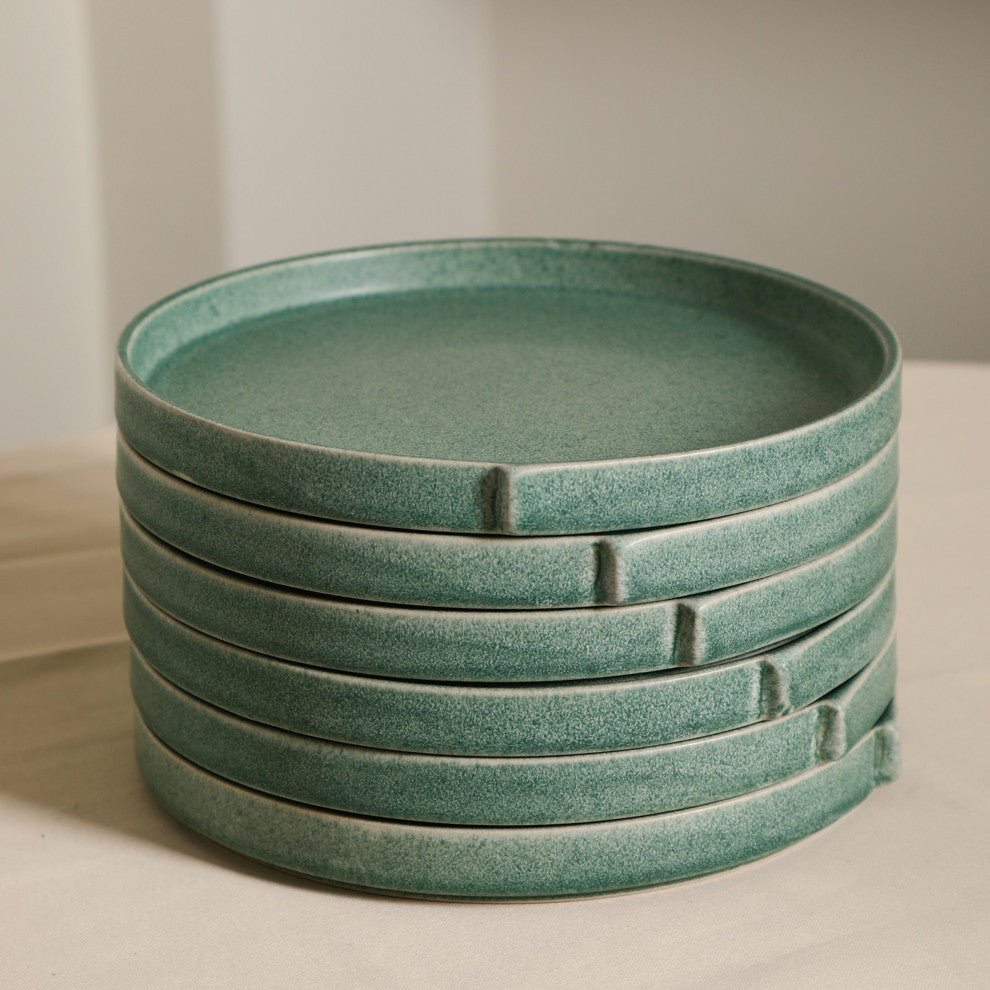 Stone Lain Bao Stoneware Dinner Plate Set of 4, Green