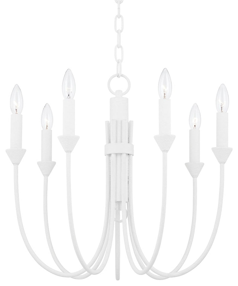 Cate 7 Light Chandelier, Gesso White