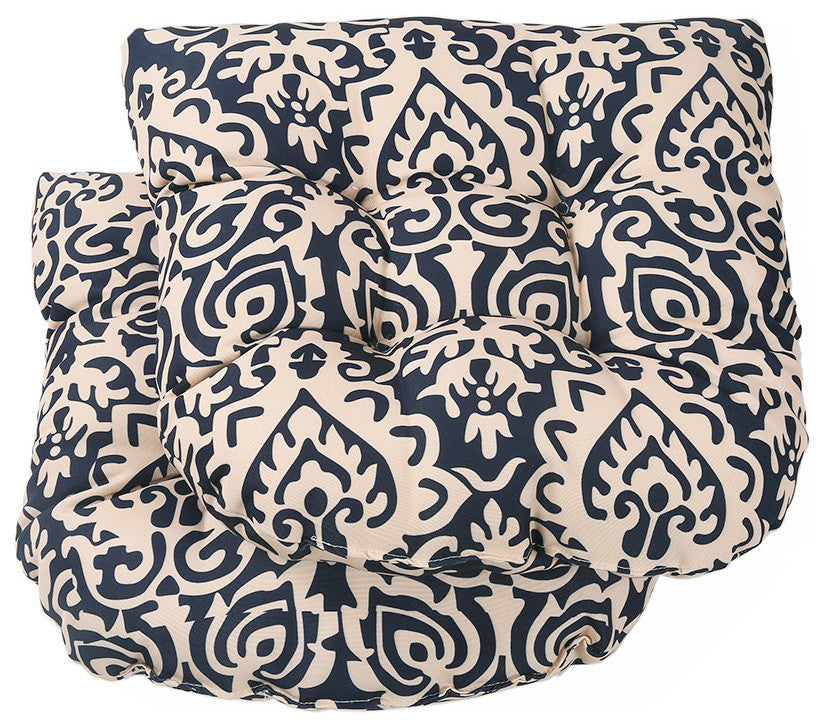 LNC Indoor Seat Cushions Outdoor Dining Chair Cushion Medallion Indigo, Set of 2