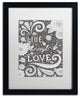 Hello Angel ''Live Laugh Love Black'' Art, Black Frame, White Mat, 20x16