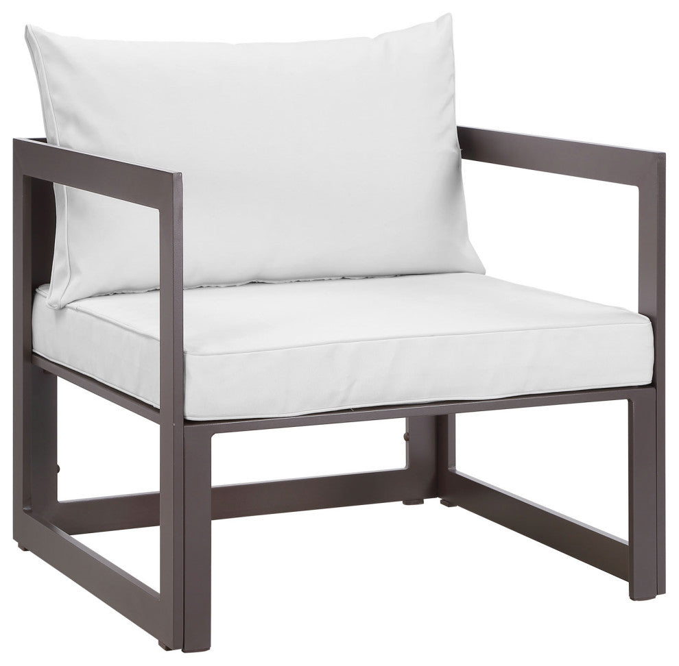 Fortuna Outdoor Patio Armchair, Brown White