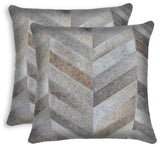 18 X 18 Gray Cowhide Throw Pillow