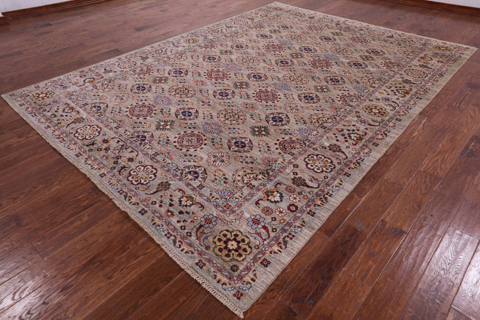 8' 3" X 11' 5" Persian Tabriz Hand-Knotted Wool Rug Q7715