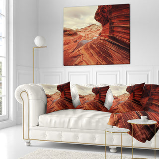 Vermillion Cliffs At Dawn View Landscape Printed Throw Pillow, 18"x18"