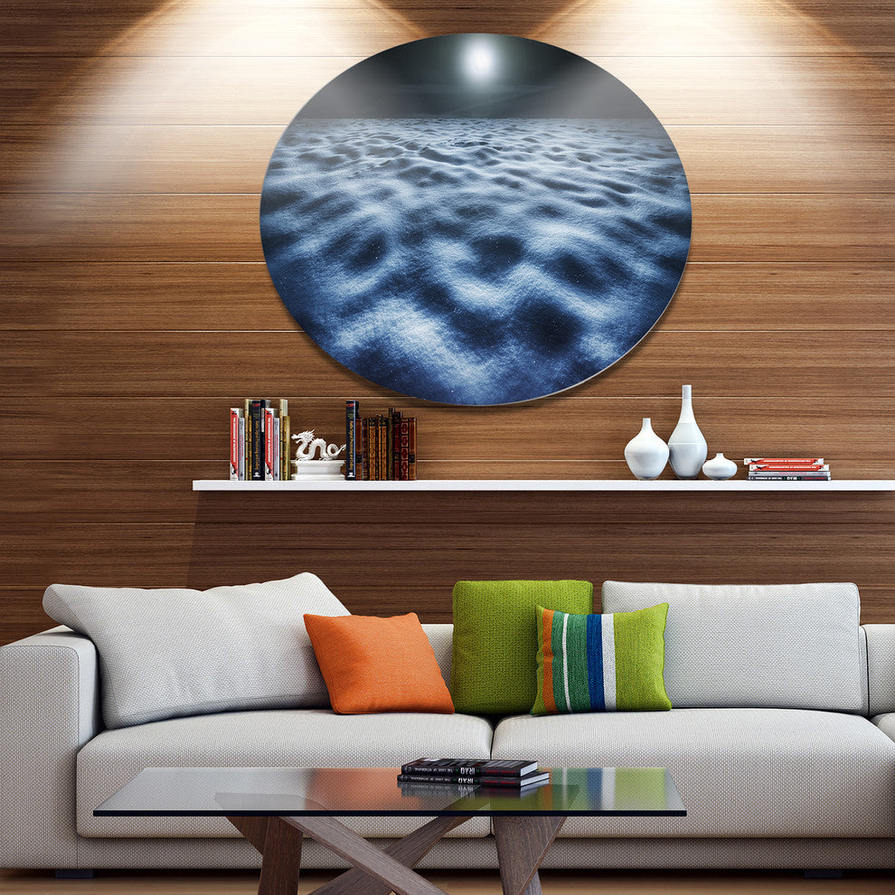 Night With Fool Moon In Sky, Landscape Wall Round Wall Art, 23"