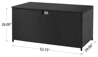 Outdoor Wicker Storage Box, Black