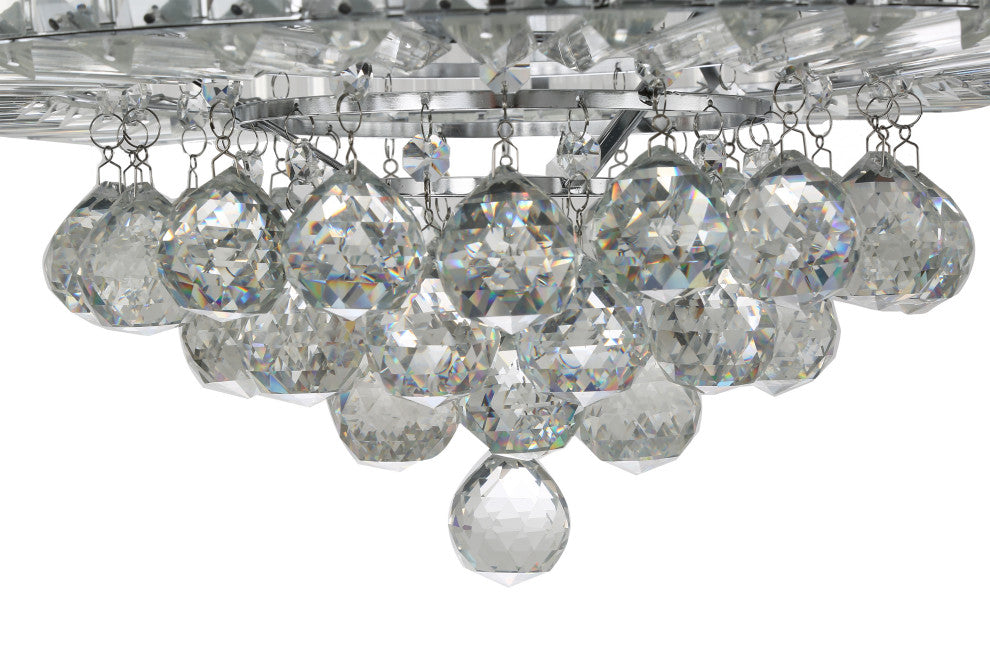 Unique Caged Ceiling Fan with Remote, LED light, Retractable Blades, Chrome