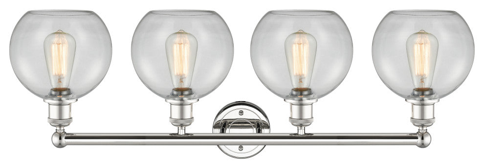 Athens 4-Light 35" Bath Vanity Light, Polished Nickel, Clear