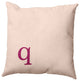 18"x18" Modern Monogram Decorative Throw Pillow, Dusty Rose