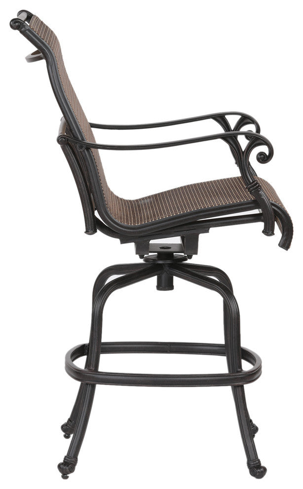 Stinson Sling Bar Stool With Aluminum Frame, All-Weather,Set of 2