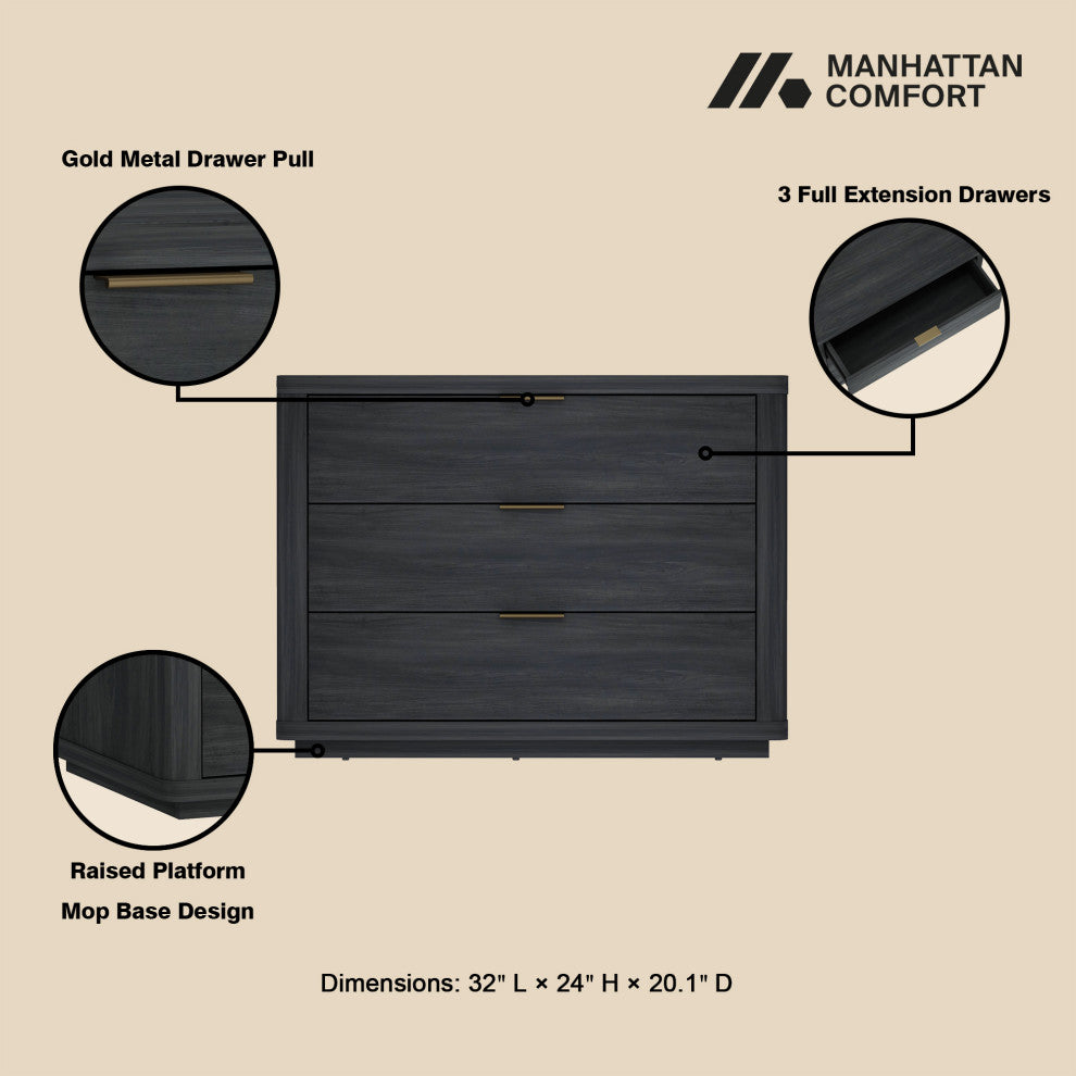 Manhattan Comfort Evelyn 32" Nightstand 4.0