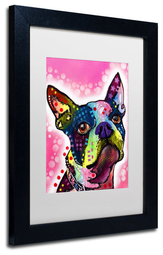 Dean Russo 'Boston Terrier' Framed Art, Black Frame, 11"x14", White Matte