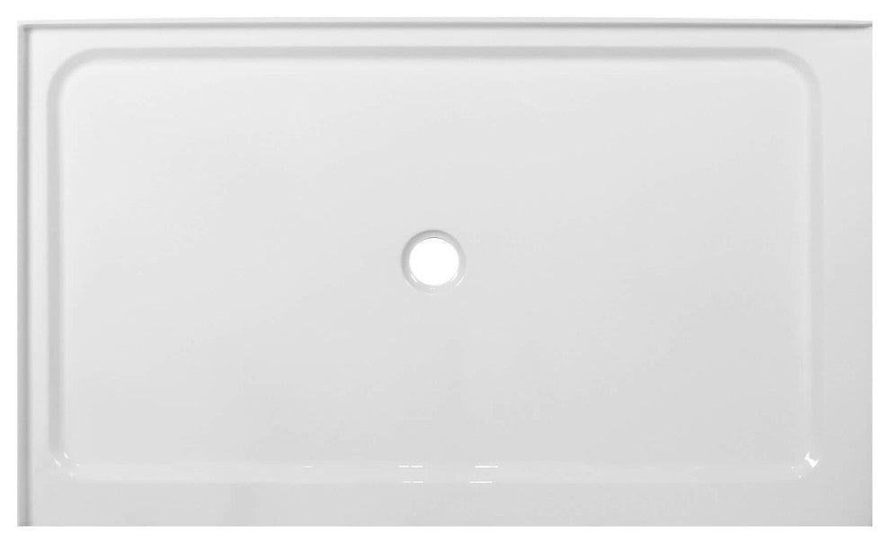 Fine Fixtures Double Threshold Acrylic Shower Base, 60 X 36, Left Hand