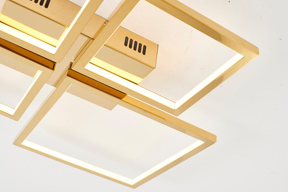 Bethel International TR39GD 16-Light LED Flush Mount, Gold