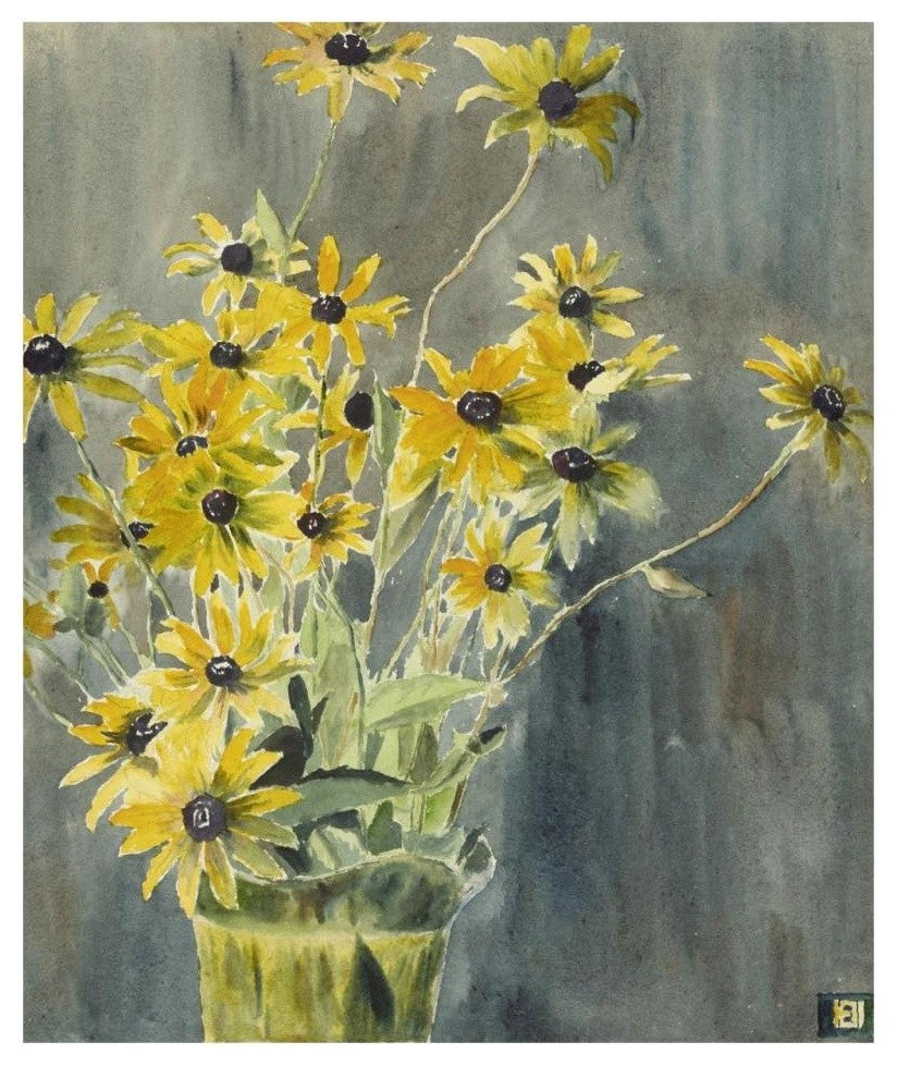 "Vase with Blackeyed Susans" Print by Hannah Borger Overbeck, 27"x32"
