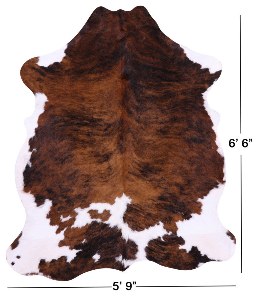 Organic Natural Hair-On Cowhide Area Rug 6' 6" X 5' 9" C1576