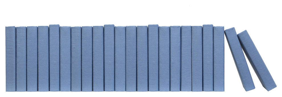Decorative Books - Sky Linen Wrapped - Blue Books By The Foot