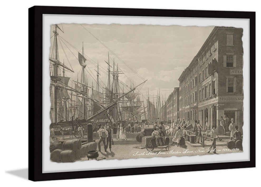 "Seaport" Framed Painting Print, 45x30