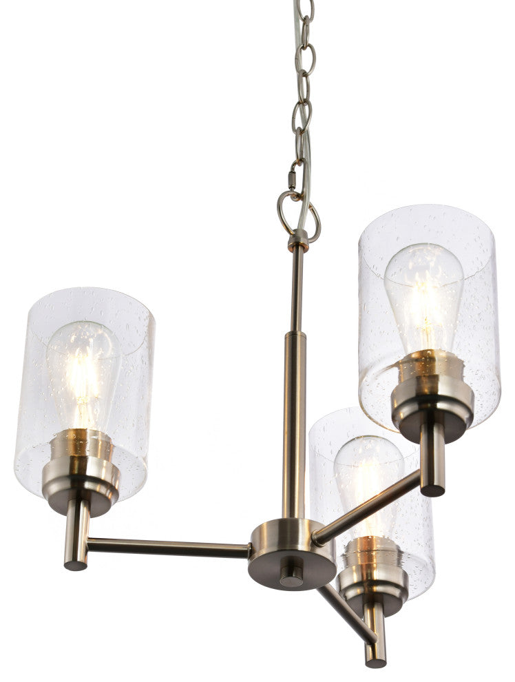 Lazzur Couesnon 3 Light 18" Satin Nickel Chandelier