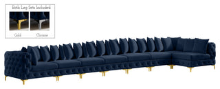 Tremblay Modular Sectional, Navy, L-Shaped, 8-Piece: Armless (6), Corner (2)