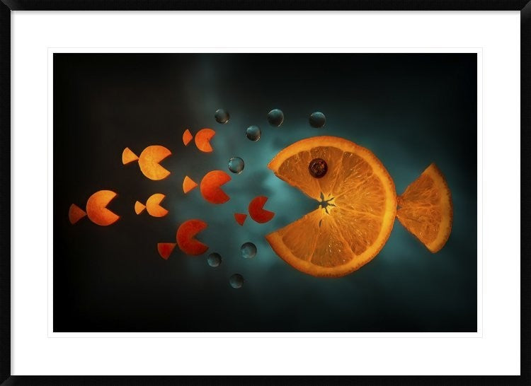 "Orange Fish" Framed Digital Print by Aida Ianeva, 38"x28"