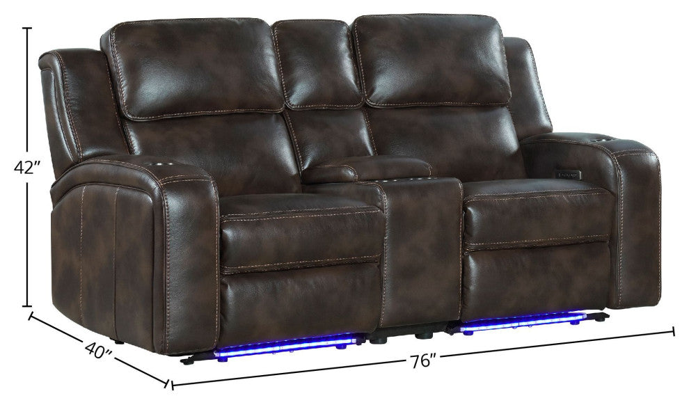Silhouette 3-Piece Loveseat With Dual-Power Recline, Bolero Coffee