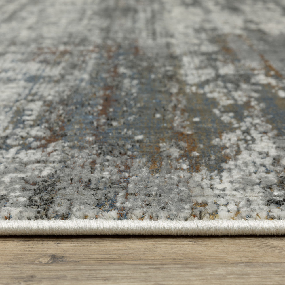 Galion Abstract Shading Charcoal/Grey Indoor Area Rug, 7'10"x10'10"